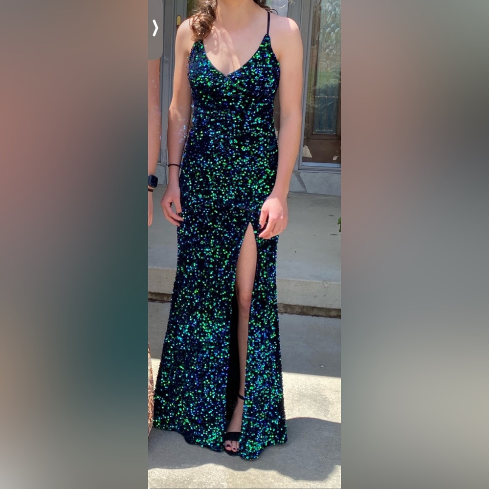 Green Sequin Formal Dress